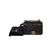 Chanel Leboy Mini Bag Black V shape